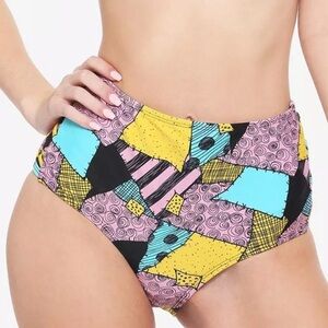 DISNEY NIGHTMARE BEFORE CHRISTMAS Sz S Colorful Patchwork Patterned Swim Bottom